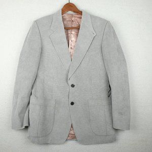 Vintage Blazer Jacket Mens 40R Gray Corduroy Two Button Single Vent 70s